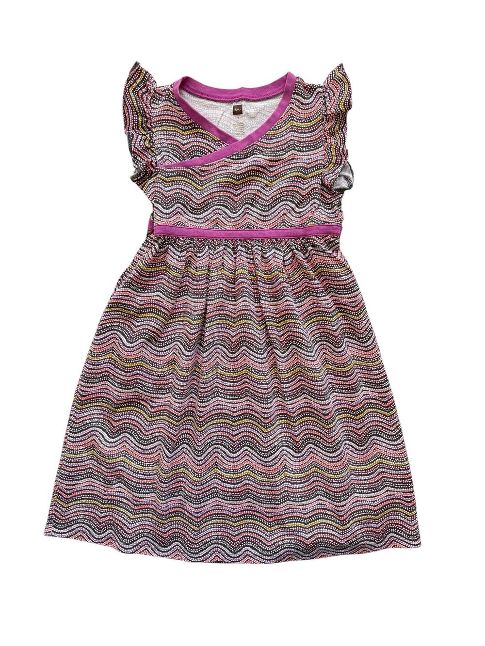 Tea Collection Australia Fire Country Dreaming Wrap Neck Dress Size 7
